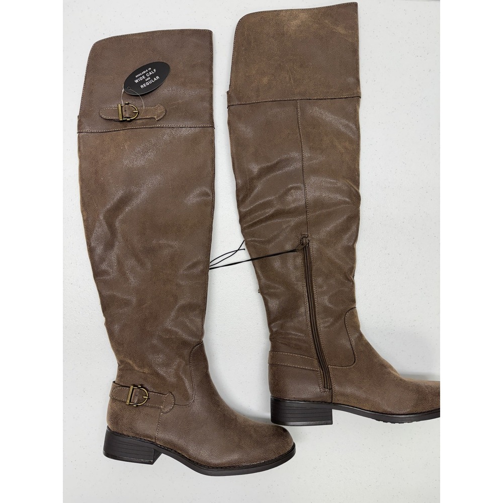 American Rag Over The Knee Boots Women 6.5 Brown Catelyn Buckle - Picture 2 of 10